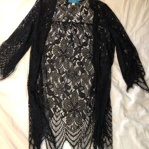 Black lace kimono